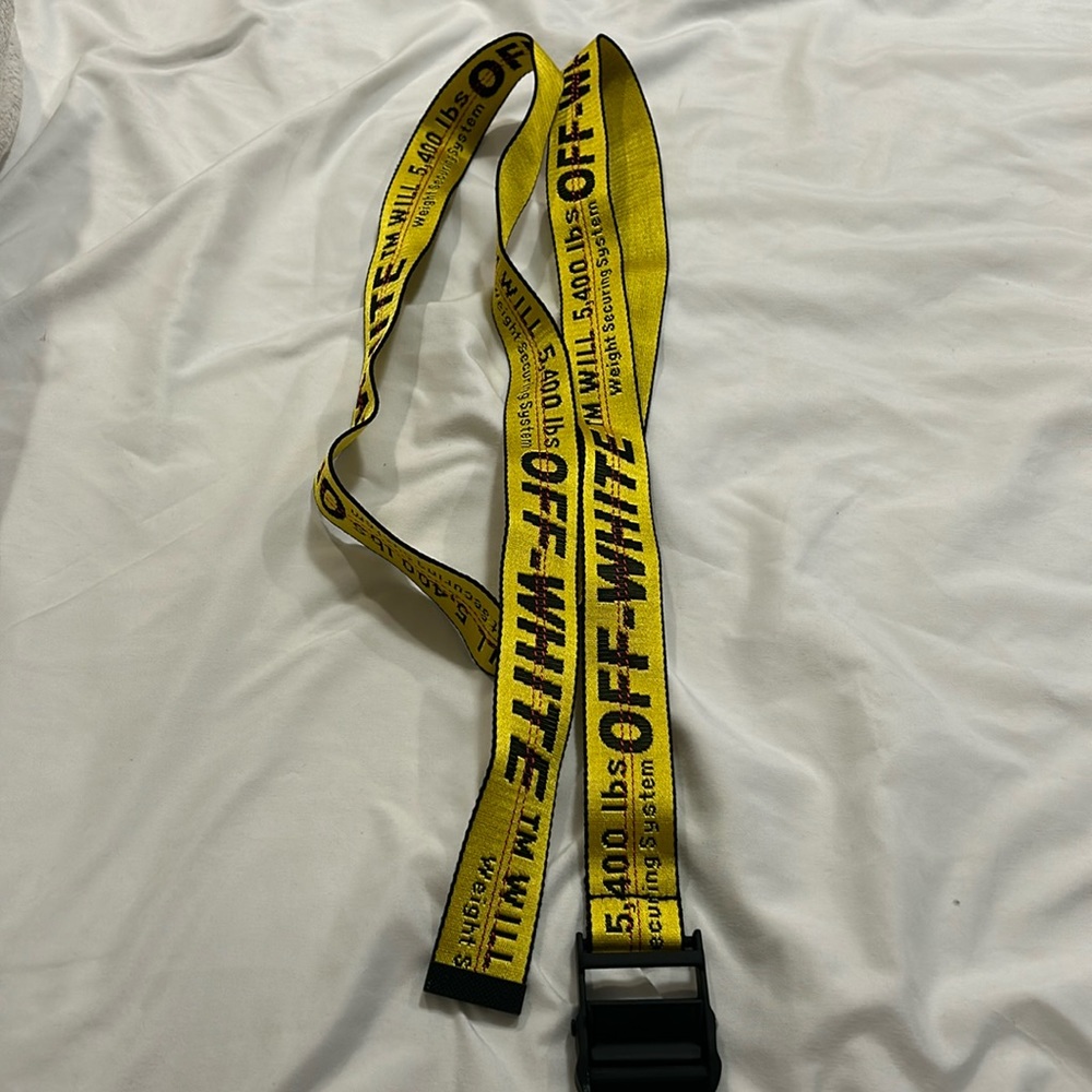 Off-White yellow caution tape belt!